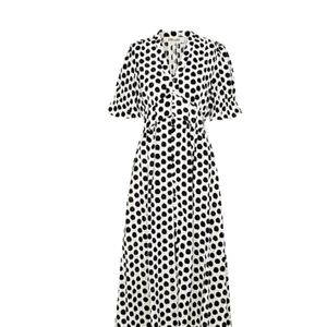 Diane Von Furstenburg Erica Cotton Polka Dot Midi Dress